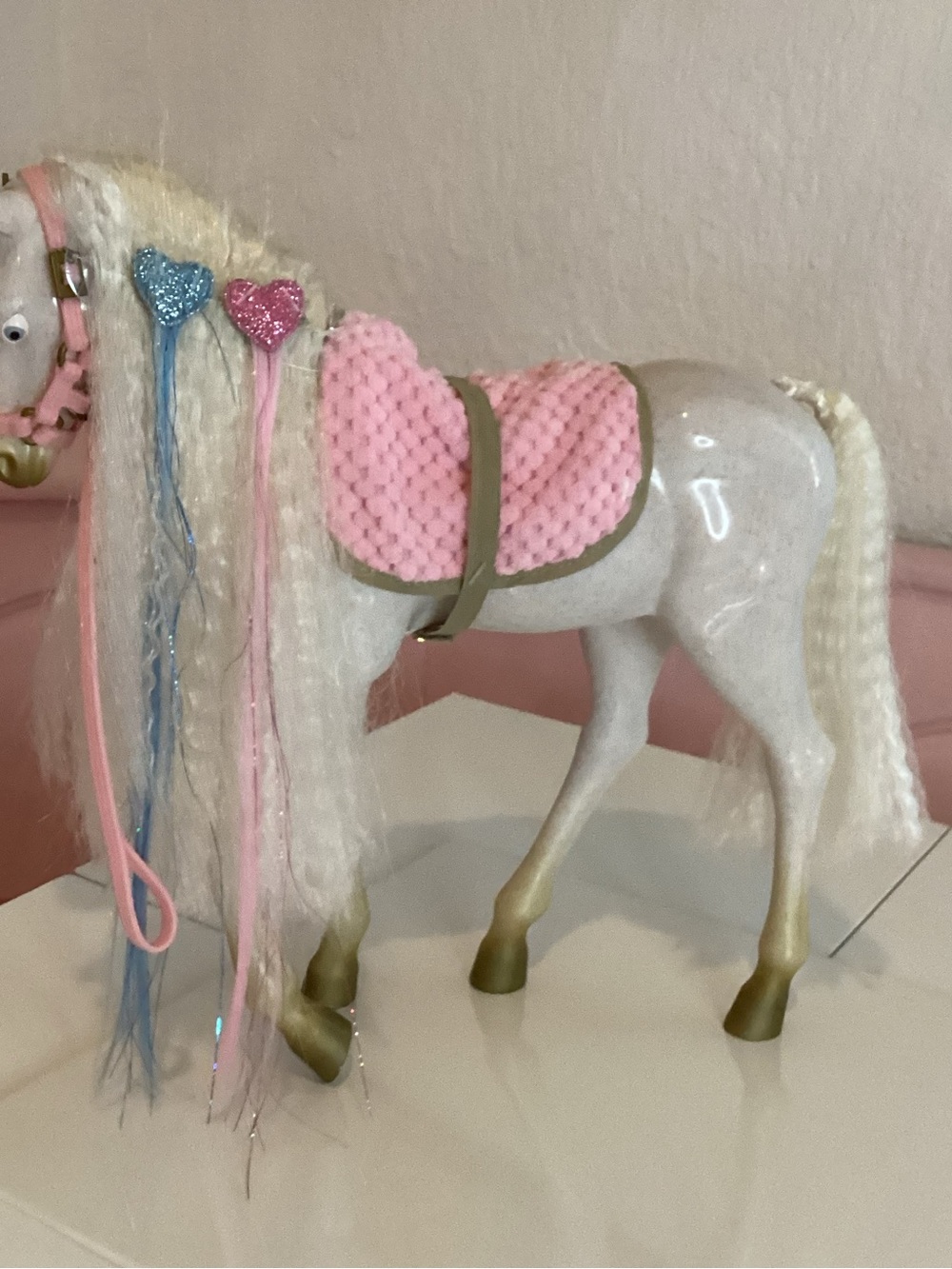 Our Generation Doll 18” Styling Horse Andalusian Hair Play Foal White & Pink